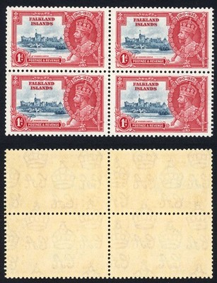 falkland-is-sg139-1d-silver-jubilee-mint-block-2-x-u-m-m-m-cat-14-pounds