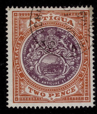 antigua-edvii-sg33-2d-dull-purple-brown-fine-used-cat-25-wmk-cc