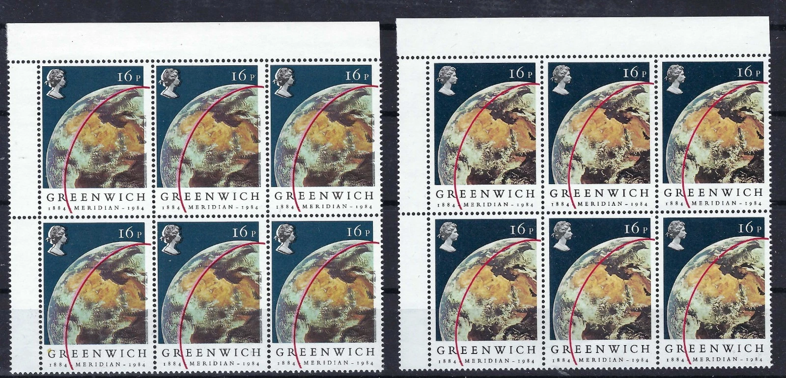 1984-greenwich-16p-decent-black-red-colour-shift-error