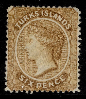 turks-caicos-islands-qv-sg59-6d-yellow-brown-m-mint