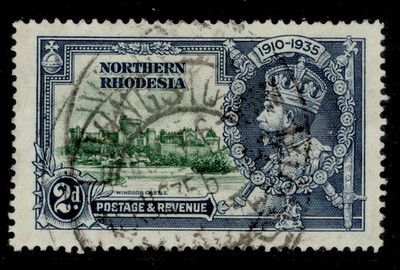 northern-rhodesia-gv-sg19-2d-green-indigo-fine-used