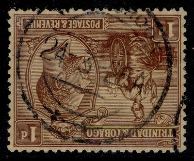trinidad-tobago-gv-sg219w-1d-brown-used-cat-38-wmk-inverted