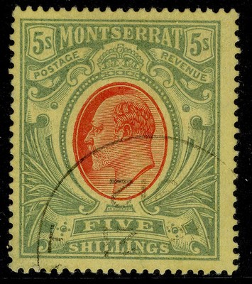 montserrat-edvii-sg47-5s-red-green-yellow-fine-used-cat-95