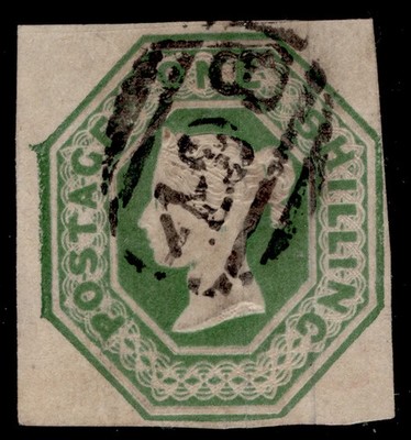 gb-qv-sg55-scarce-1s-green-cut-square-used-cat-750
