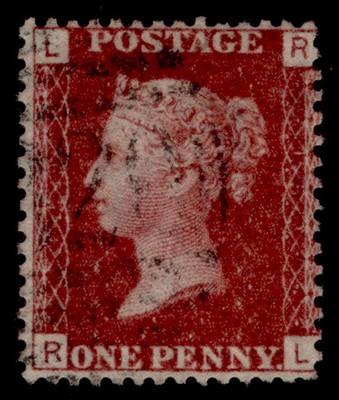 gb-qv-sg44-1d-lake-red-plate-159-fine-used-rl
