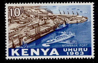 kenya-qeii-sg13-10s-brown-deep-blue-nh-mint