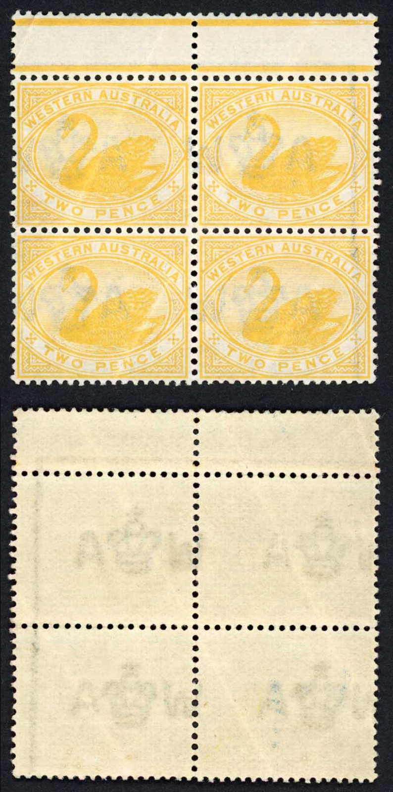 western-australia-sg113-2d-bright-yellow-wmk-w-crown-a-u-m-creased