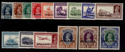 indian-states-patiala-gvi-sg80-94-1937-8-short-set-ro-5r-m-mint-cat-375