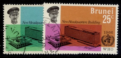 brunei-qeii-sg142-143-1966-who-headquarters-set-fine-used