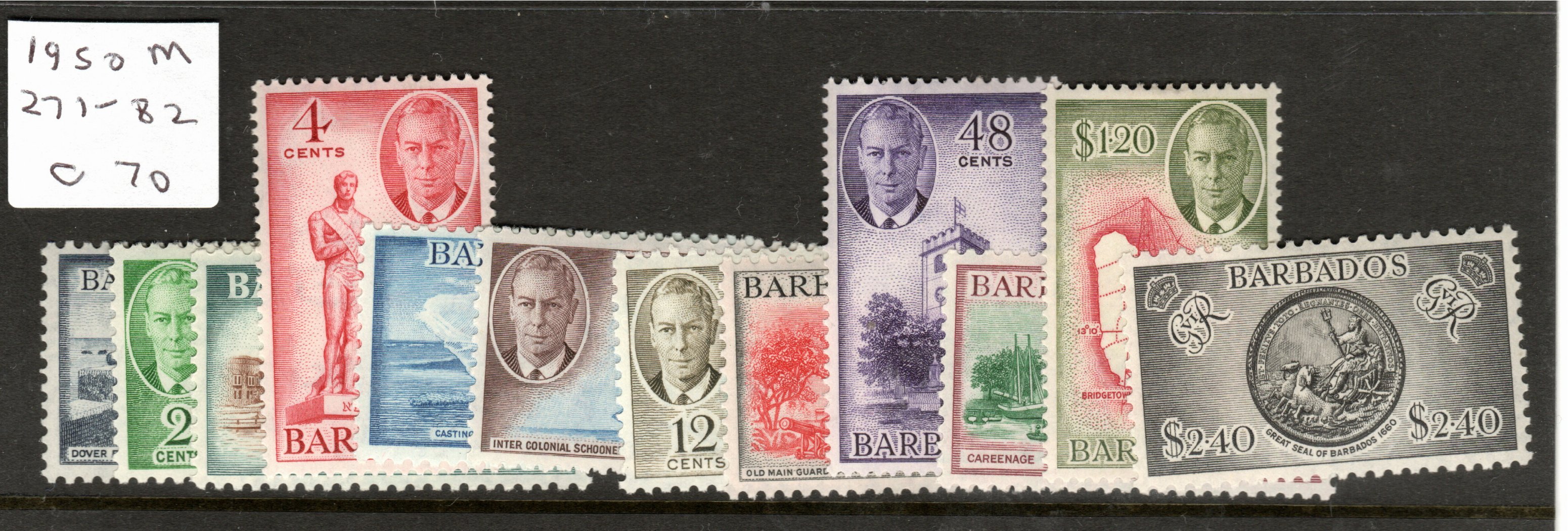 barbados-1950-sg271-82-m-m