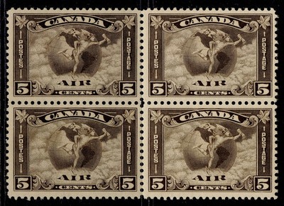 canada-gv-sg310-5c-deep-brown-nh-mint-cat-104-block-x4