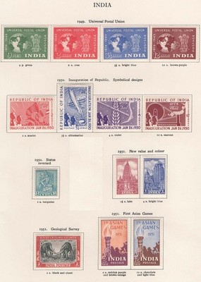 india-1949-10r-purple-brown-blue-the-scarcer-1952-shade-vf-mint-c275
