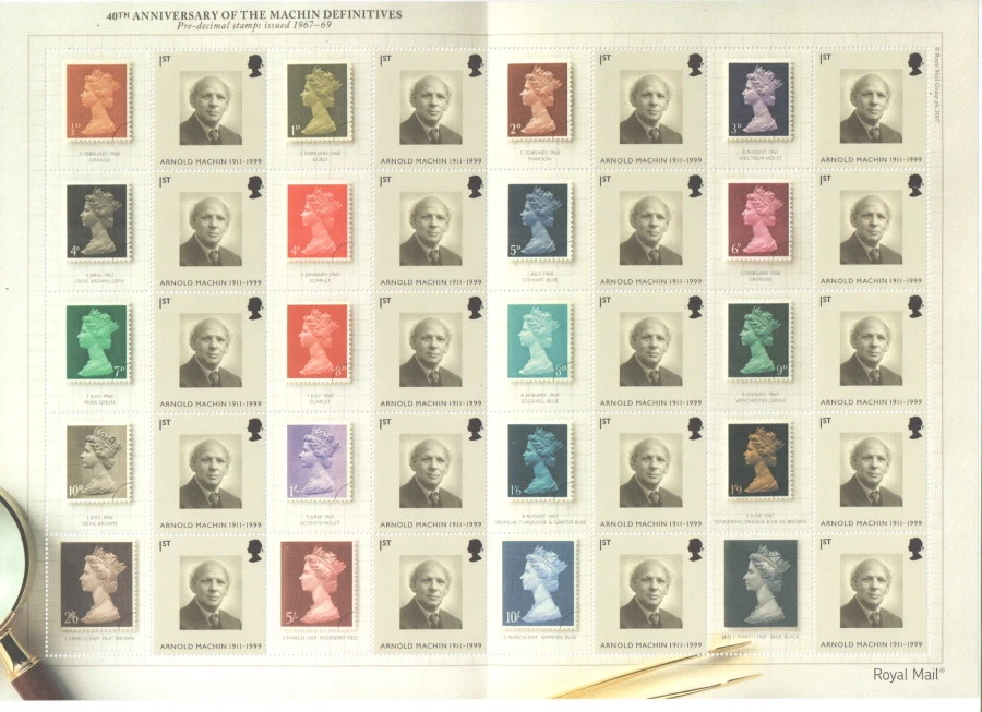 ls40-gb-2007-arnold-machin-anniversary-smiler-sheet-unmounted-mint-mnh