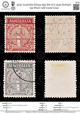 9131-australia-sg154-155-set-of-2-1935-sc-150-151-mi127-128-used-c40