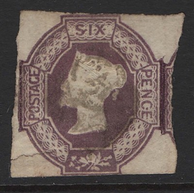 gb-1847-6d-embossed-cut-square-repaired-tear-bottom-left-corner-otherwise