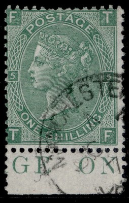 gb-qv-sg117-1s-green-plate-5-fine-used-cat-45-cds-marginal-tf