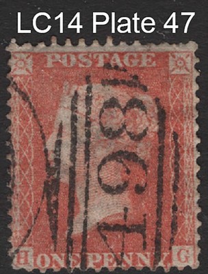 gb-1854-1d-red-large-crown-perf-14-cream-tinted-paper-plate-47-hg-sg38-spec