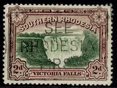 southern-rhodesia-gv-sg29-2d-green-chocolate-fine-used