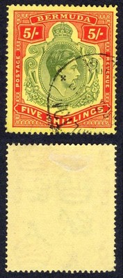bermuda-sg118b-5-dull-yellow-green-and-red-yellow-line-perf-cds-cat-35-pounds