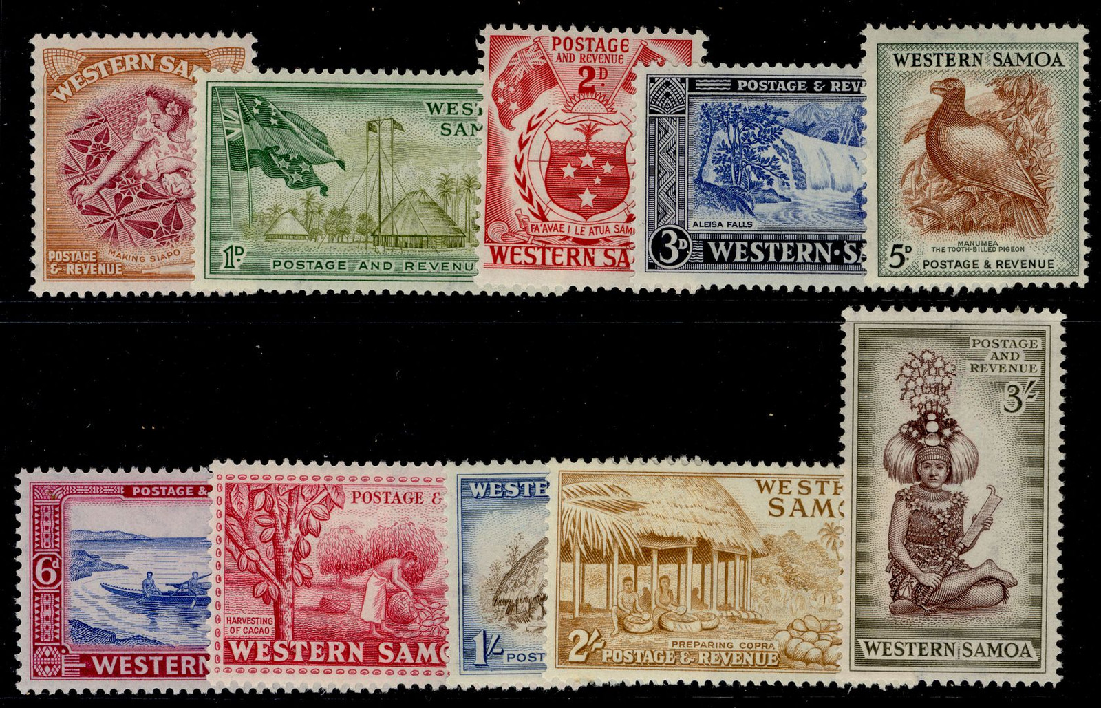 samoa-gvi-sg219-228-1952-complete-set-lh-mint-cat-30