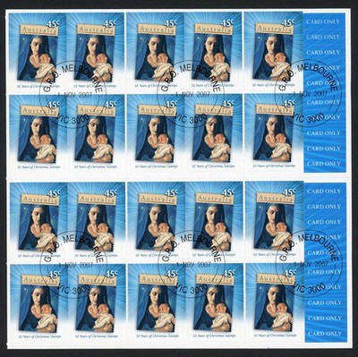 australia-sg2901a-2007-christmas-self-adhesive-booklet-pane-fine-used