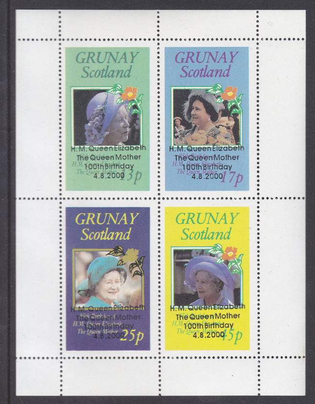 grunay-scotland-queen-elizabeth-mother-birthday-2000-stamp-sheet