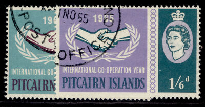 pitcairn-islands-qeii-sg51-52-1965-intl-co-op-year-set-fine-used