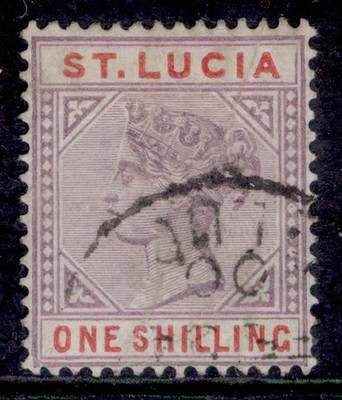 st-lucia-qv-sg50-1s-dull-mauve-red-fine-used