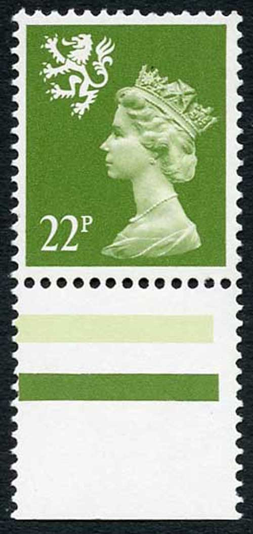 sgs48ea-1984-22p-yellow-green-scotland-jw-type-2-scarce-u-m