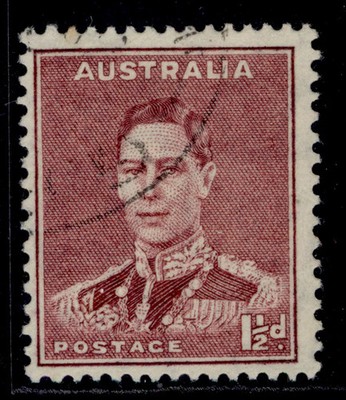 australia-gvi-sg166-1d-maroon-fine-used-cat-11