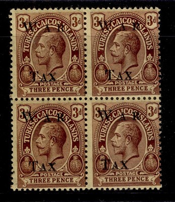 turks-caicos-islands-gv-sg153-3d-purple-orange-buff-nh-mint-cat-16-block