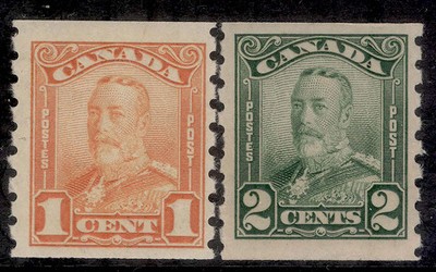 canada-gv-sg286-287-1928-29-coil-stamps-imperf-x-perf-8-set-nh-mint-cat-60