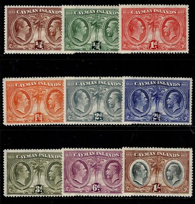 cayman-islands-gv-sg84-92-1932-short-set-to-1s-m-mint-cat-55