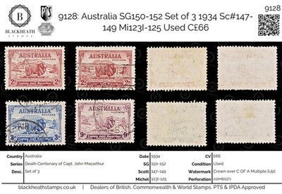 9128-australia-sg150-152-set-of-3-1934-sc-147-149-mi123i-125-used-c66