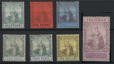 trinidad-1901-d-5s-set-of-6-vf-mint-4d-chalky-sg127-32-c124