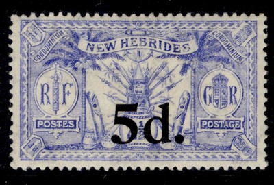 new-hebrides-gv-sg42-5d-on-2d-ultramarine-m-mint-cat-12