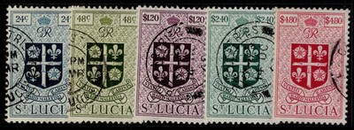 st-lucia-gvi-sg155-159-1949-50-higher-value-group-fine-used-cat-57