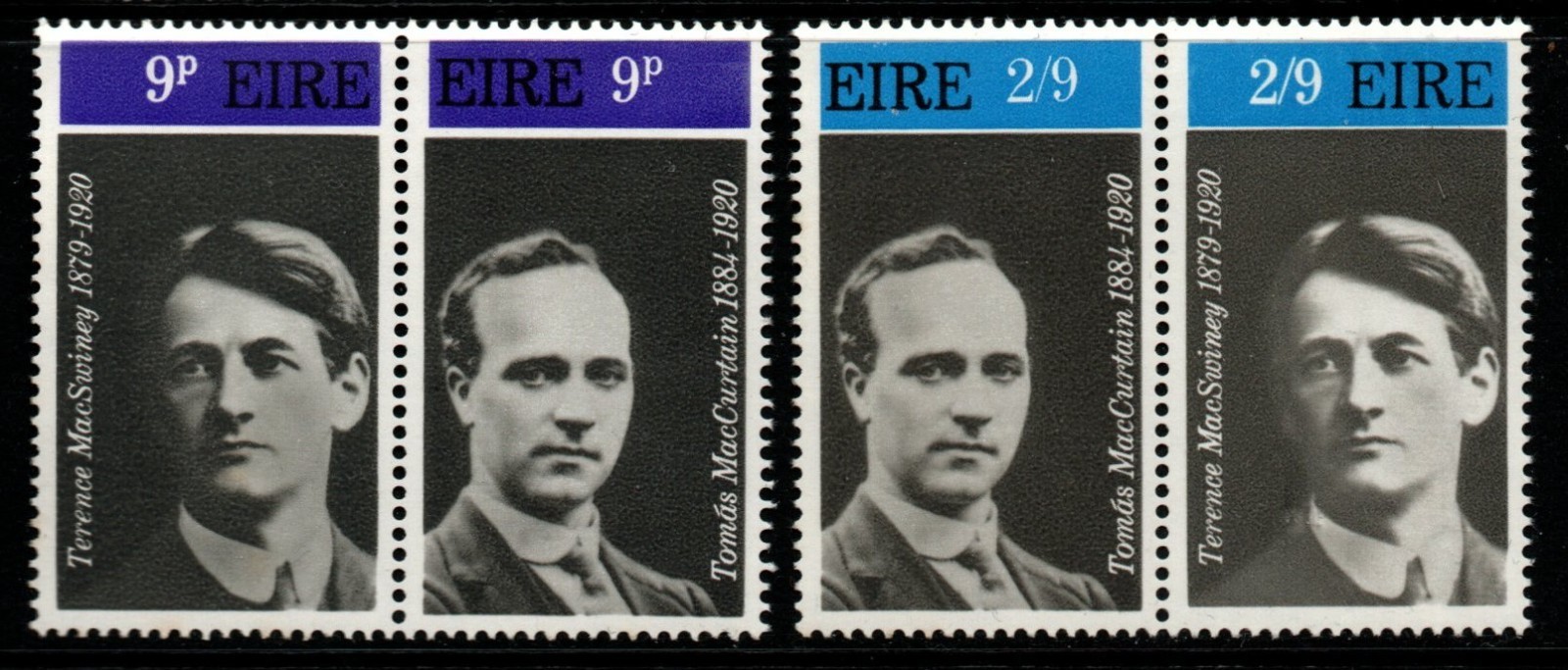 ireland-sg281-4-1970-death-anniversaries-of-irish-patriots-mnh