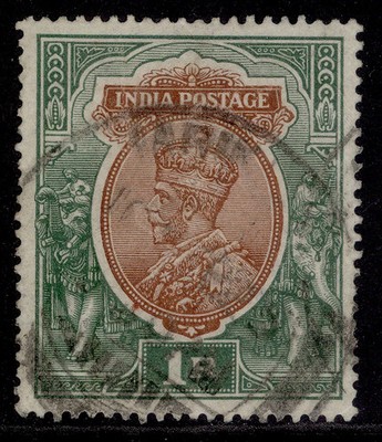 india-gv-sg186-1r-brown-green-fine-used