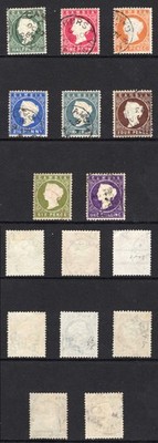 gambia-sg21-35-set-of-8-wmk-ca-sideways-cds-used-cat-110-pounds