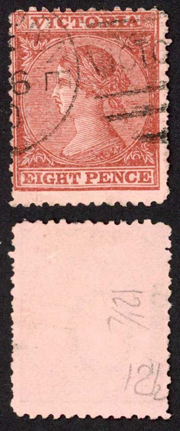 victoria-sg194-8d-red-brown-pink-wmk-10-perf-12-5-fine-used-cat-60-pounds