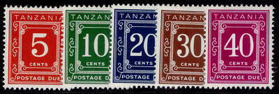 tanzania-qeii-sg-d7-d11-1969-postage-due-set-nh-mint