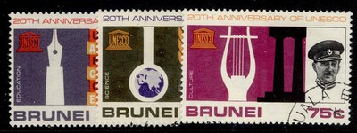 brunei-qeii-sg144-146-1966-unesco-set-fine-used