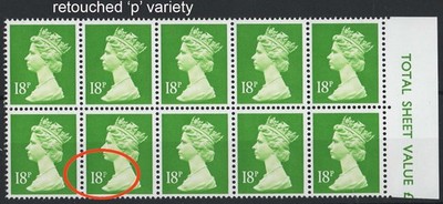 gb-1991-machin-gravure-18p-cb-bright-green-r6-7-retouched-p-variety-um-mrgnl