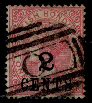 british-honduras-qv-sg27-2c-on-1d-rose-used-cat-50