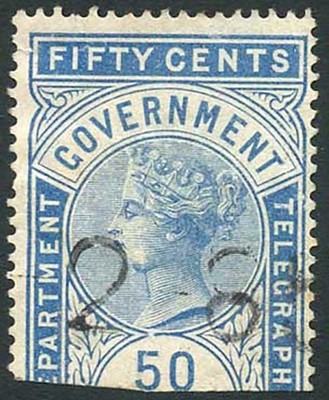 ceylon-sgt13-50c-blue-telegraph-stamp-wmk-crown-ca-narrow
