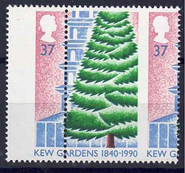 qeii-1990-sg1505-37p-kew-gardens-error-mis-perf-u-m