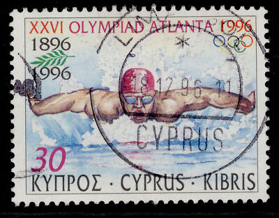 cyprus-qeii-sg909-1996-30c-swimming-fine-used