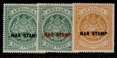 antigua-gv-sg52-54-1916-18-war-tax-set-m-mint-cat-11-war-tax-group