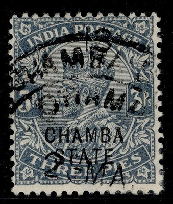 indian-states-chamba-edvii-sg43b-3p-bluish-grey-fine-used
